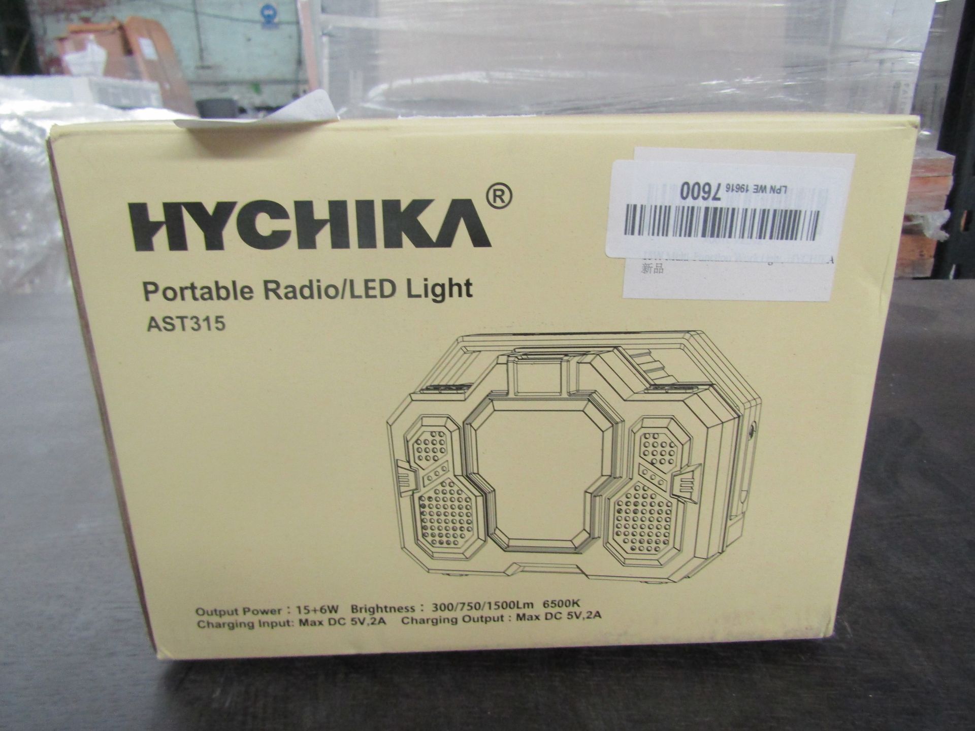 Hychika Portable Radio/LED Light, Unchecked & Boxed.