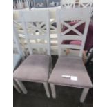 Oak Furnitureland St Ives Light Grey Painted Chair with Plain Charcoal Fabric Seat (pair) RRP 340.00