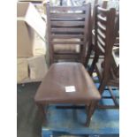 Oak Furnitureland Detroit Solid Hardwood with Brown Antiqued Fabric Dining Chair (Pair) RRP 380.00