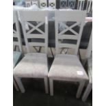 Oak Furnitureland St Ives Light Grey Painted Chair with Plain Truffle Fabric Seat RRP 380.00 About