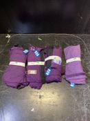 (4) Drop Purple Velour Drapes in the following sizes