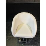 Off-White Leather Armchair