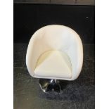Off-White Leather Armchair
