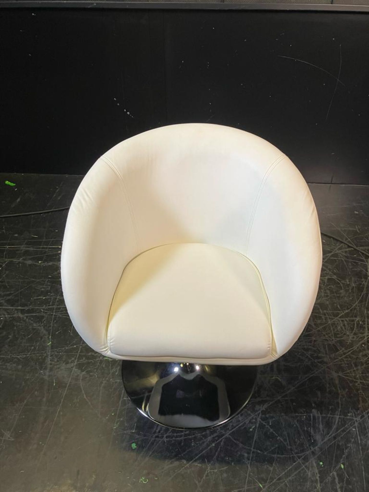 Off-White Leather Armchair