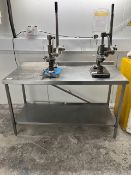 Rectangular stainless steel preparation table