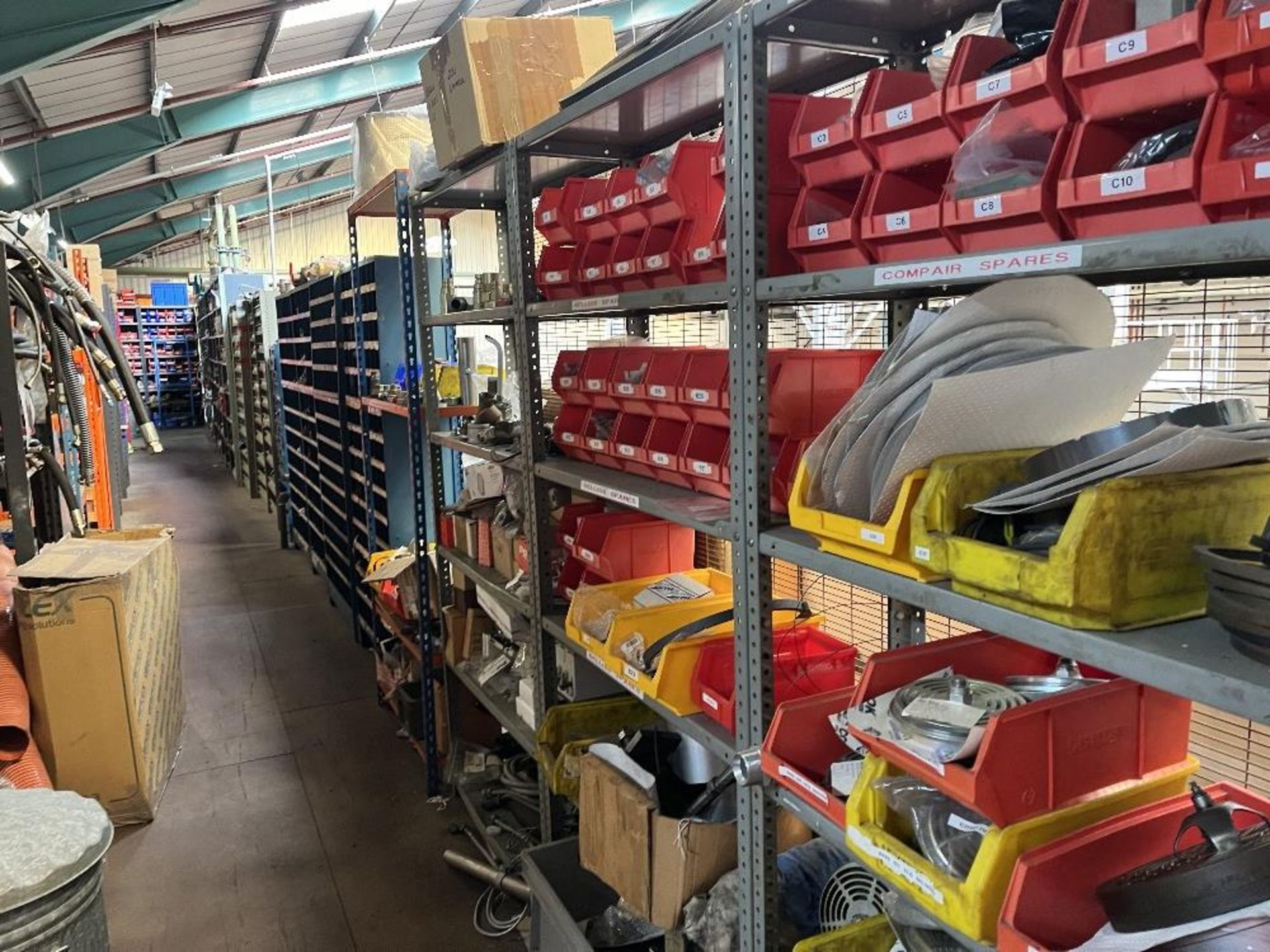 Contents of mezzanine floor containing large range of machine spare parts and consumables - Image 18 of 47