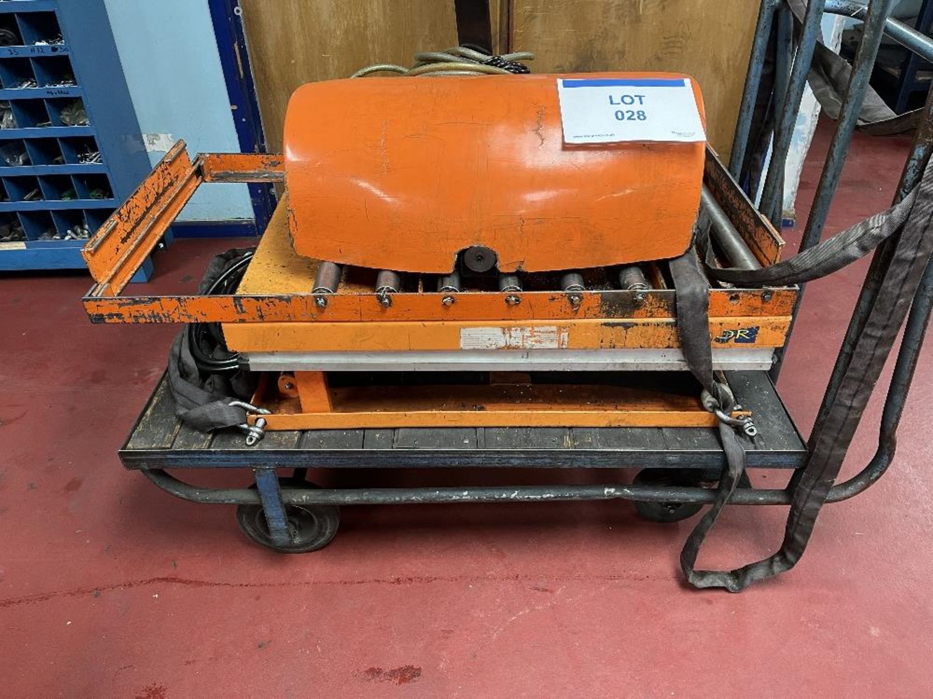 Steel trolley with scissor lift roller table - Image 4 of 6