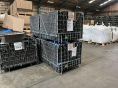 (10) Steel framed black folding pallet cage 1000 x 1200 x 950