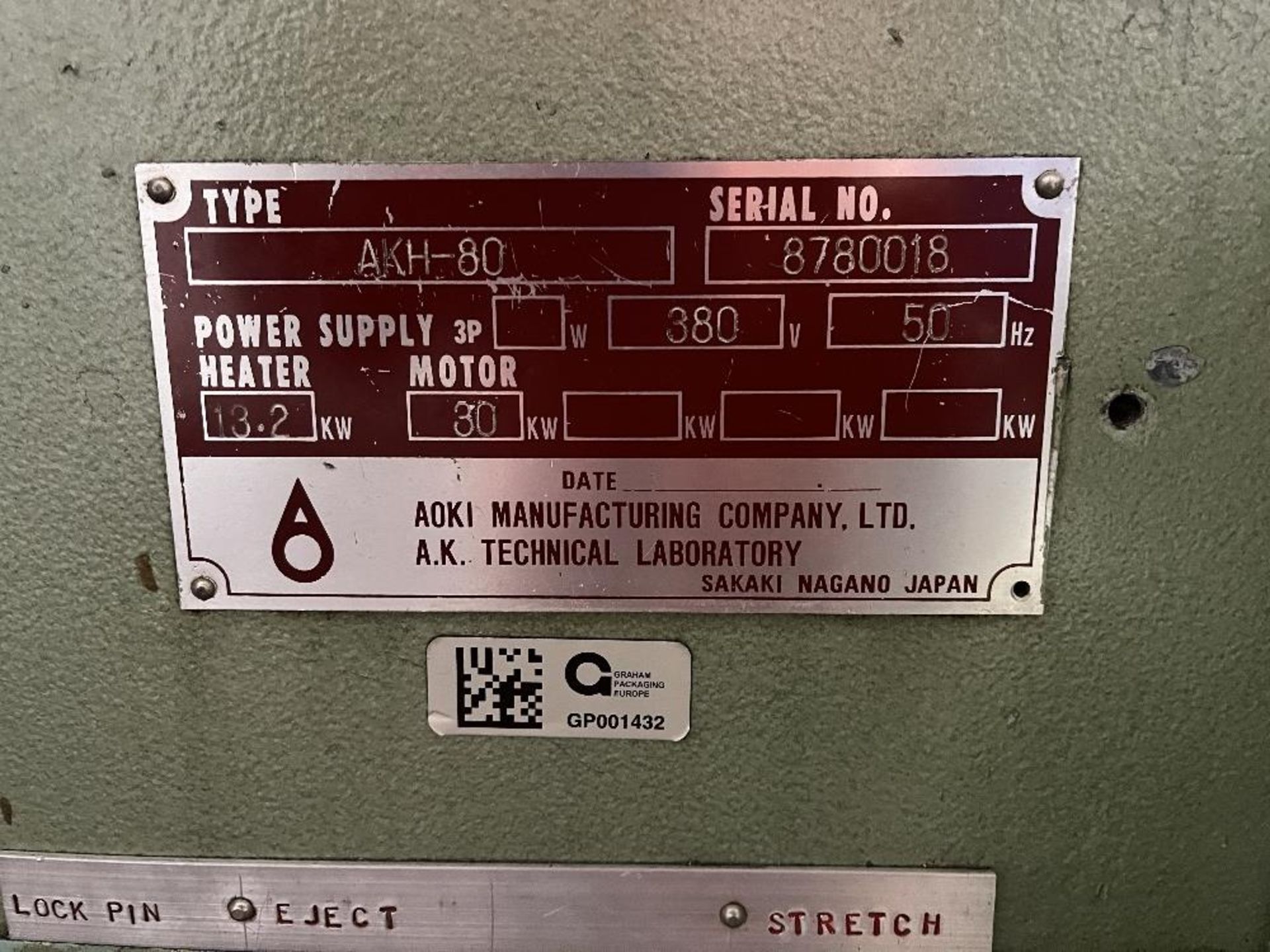 AOKI type AKH-80 stretch blow moulding machine - Image 5 of 14