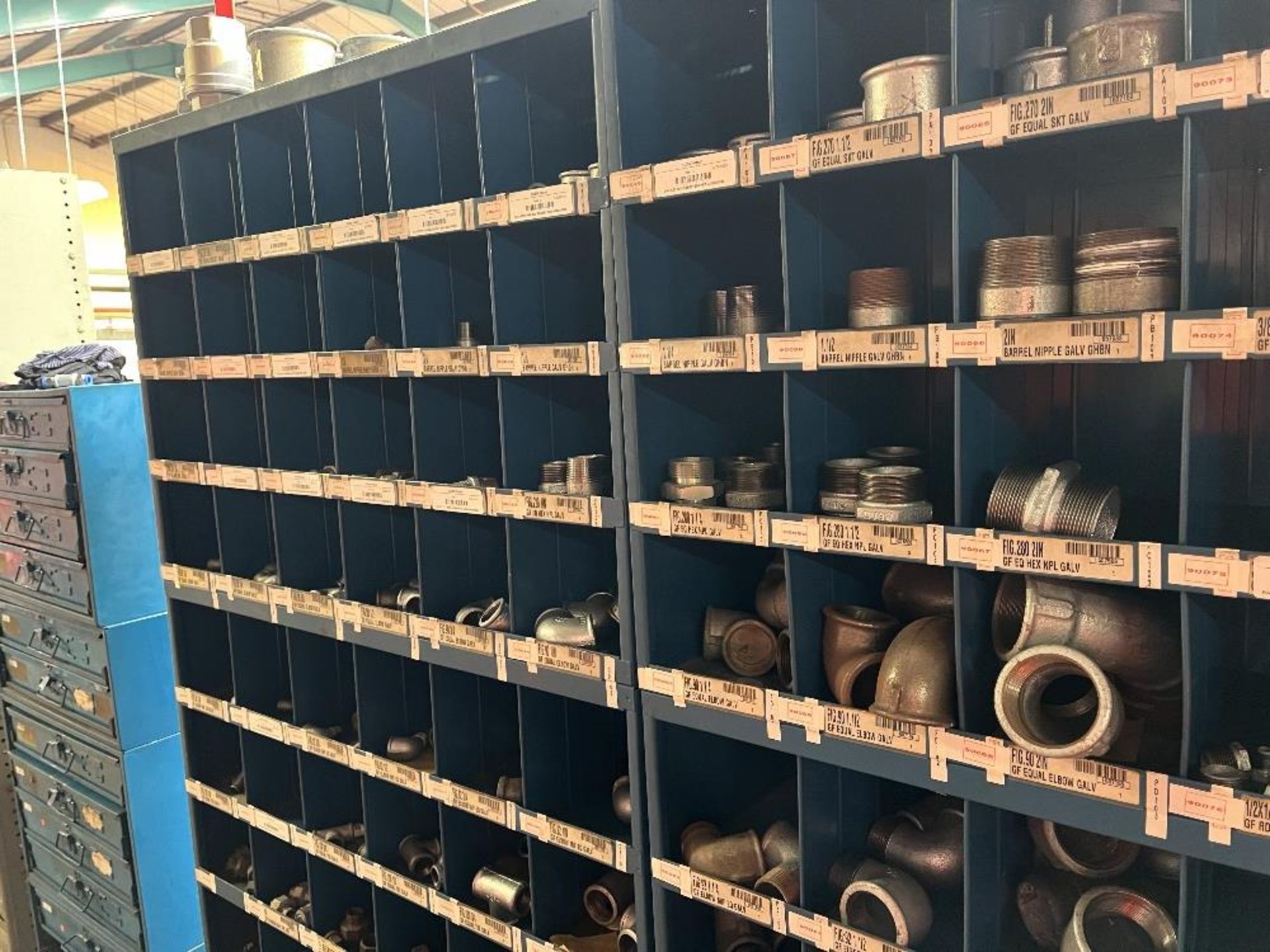 Contents of mezzanine floor containing large range of machine spare parts and consumables - Image 28 of 47