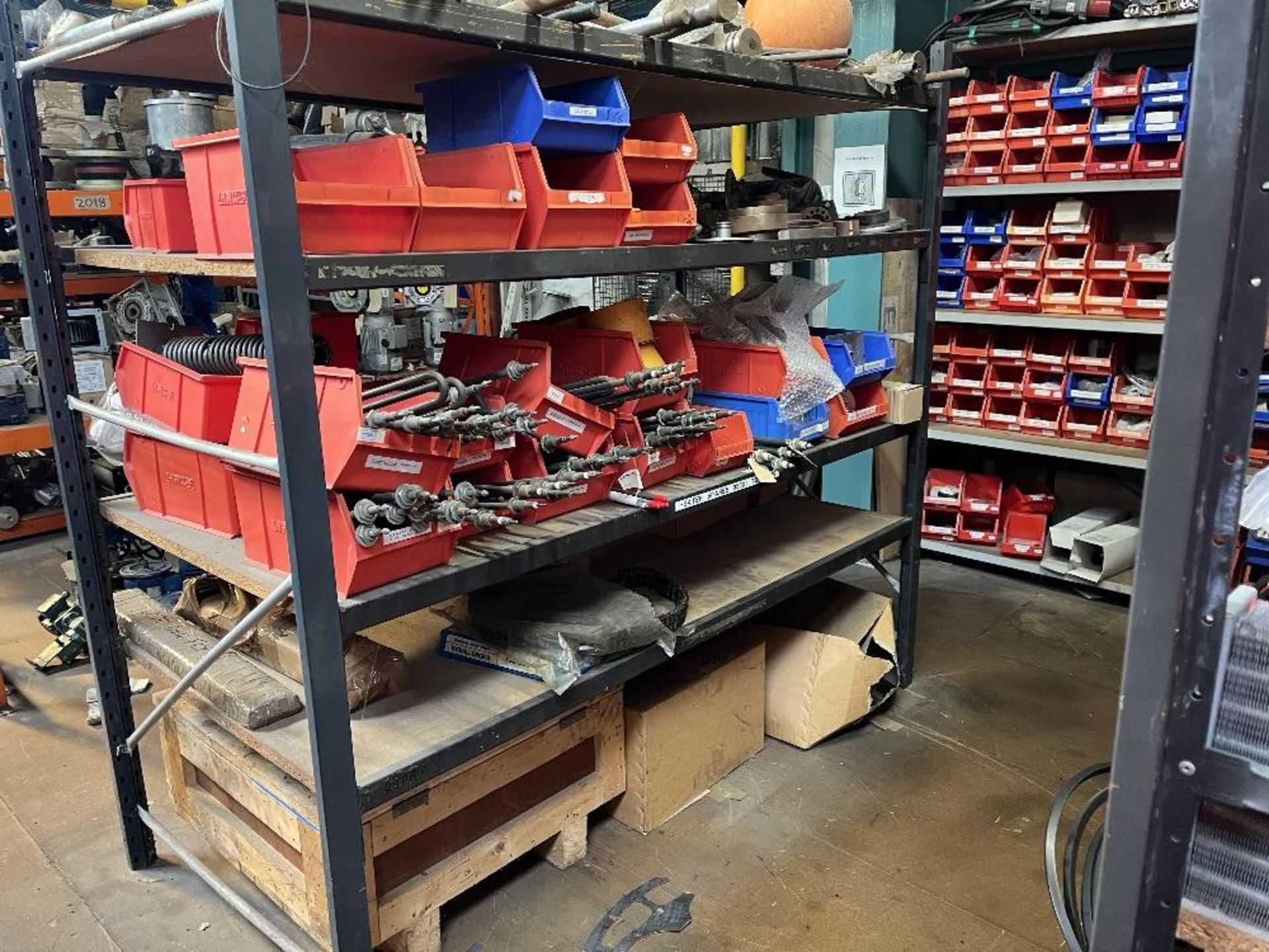 Contents of mezzanine floor containing large range of machine spare parts and consumables - Image 12 of 47