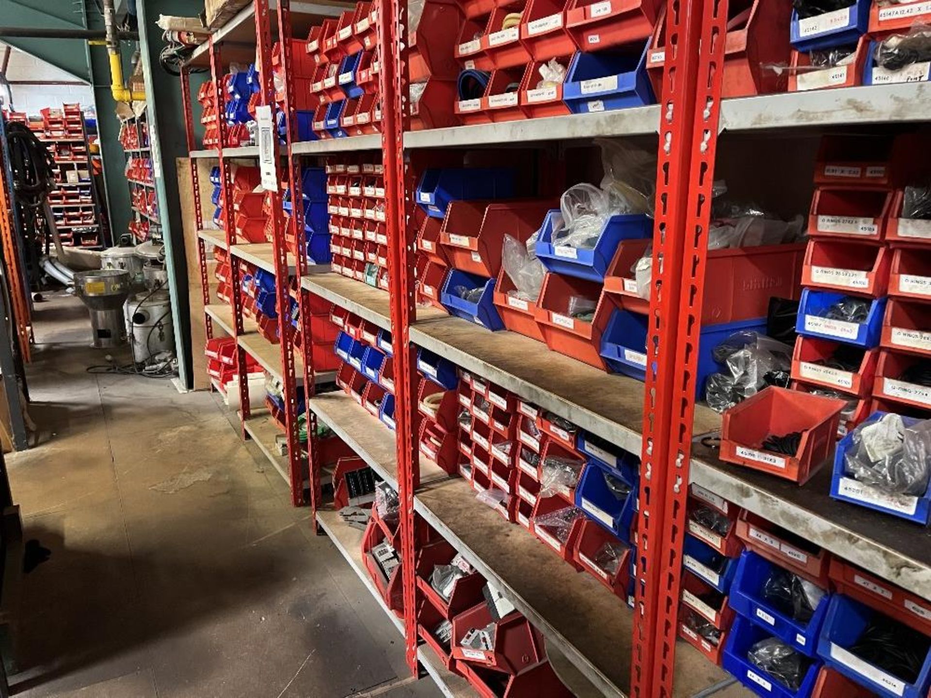 Contents of mezzanine floor containing large range of machine spare parts and consumables - Image 44 of 47