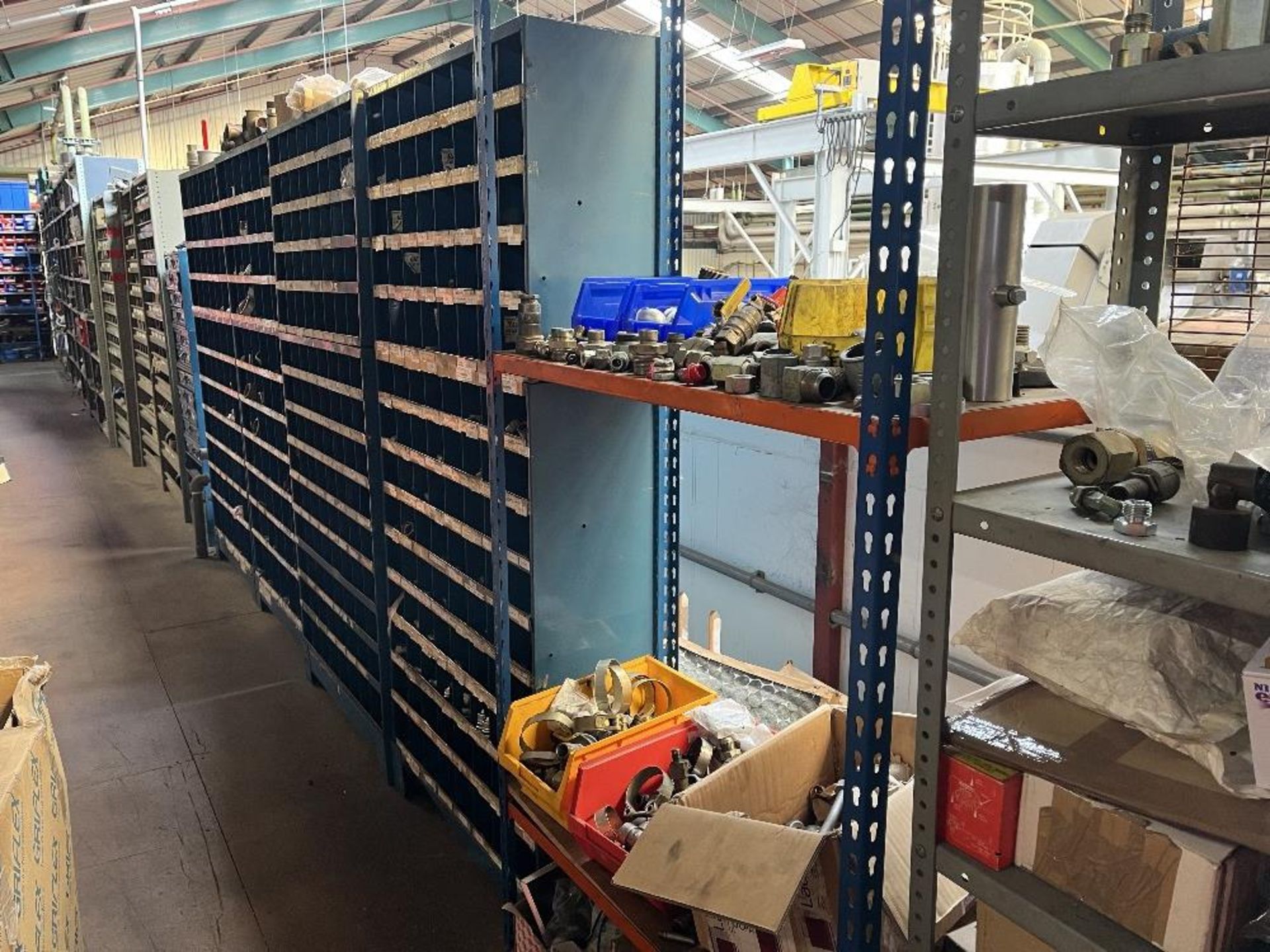 Contents of mezzanine floor containing large range of machine spare parts and consumables - Image 23 of 47