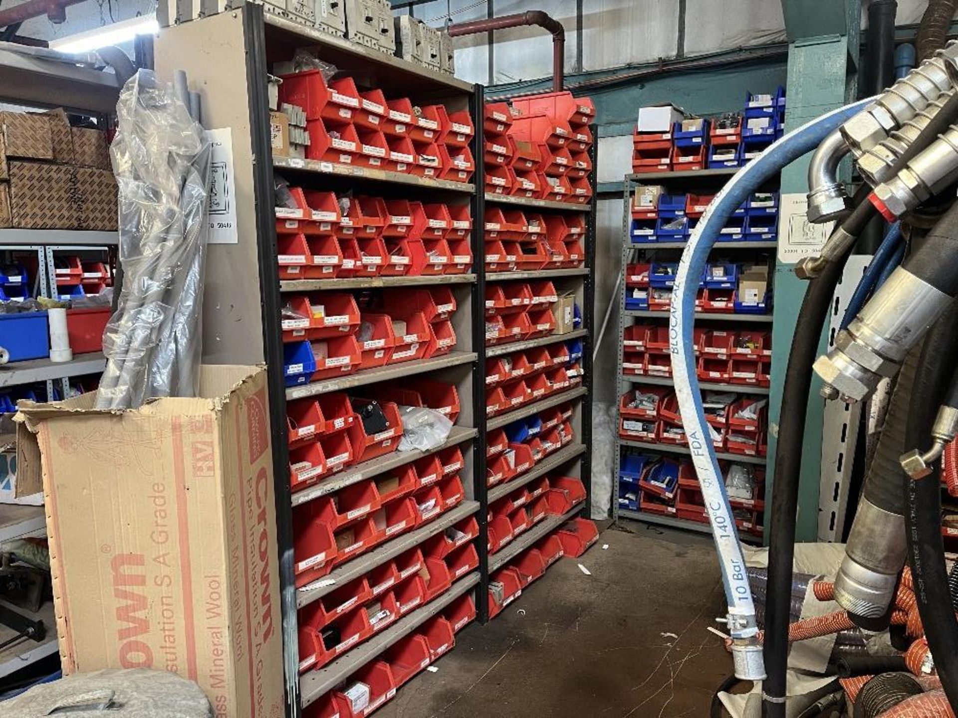 Contents of mezzanine floor containing large range of machine spare parts and consumables - Image 16 of 47