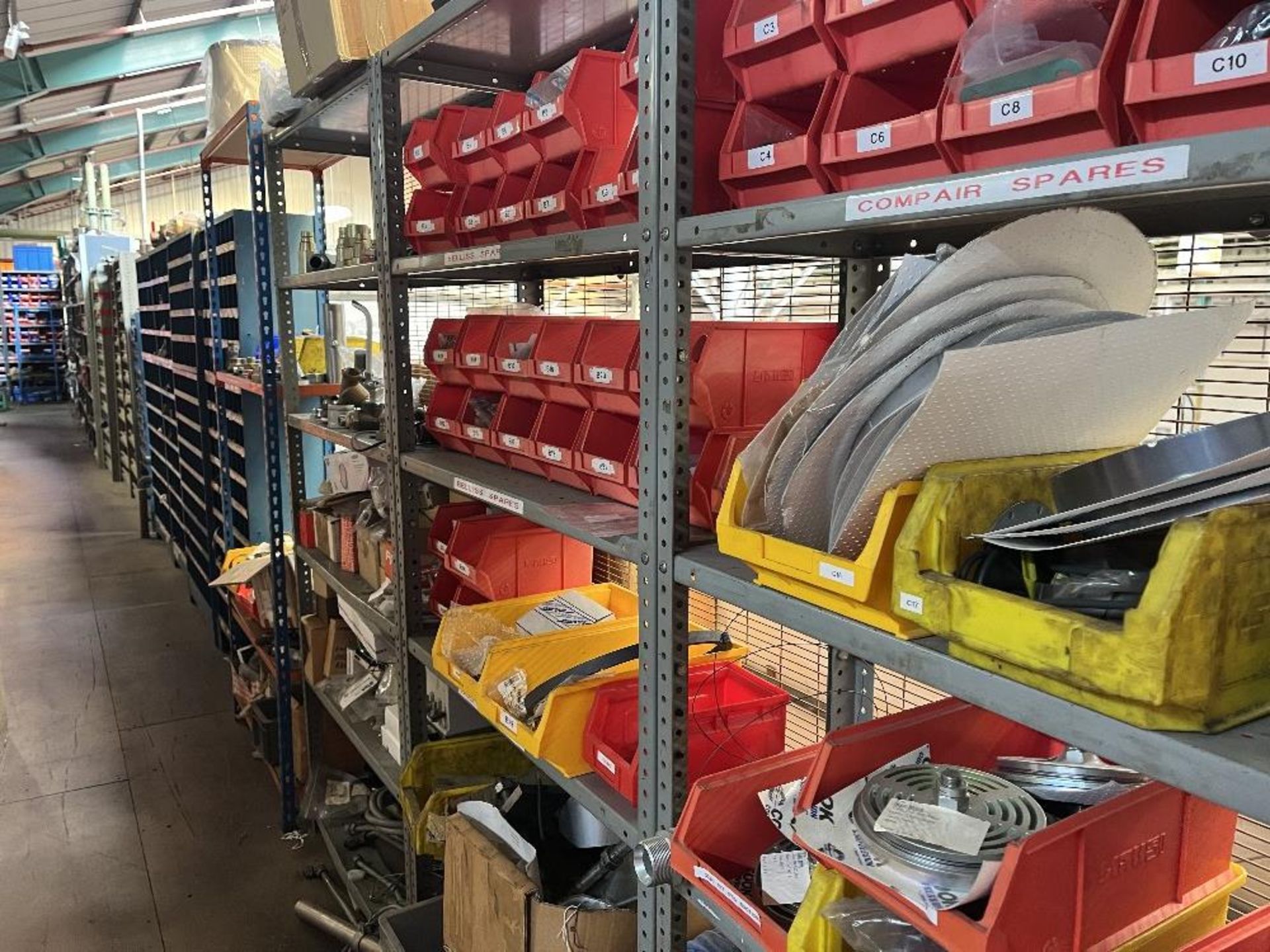 Contents of mezzanine floor containing large range of machine spare parts and consumables - Image 21 of 47