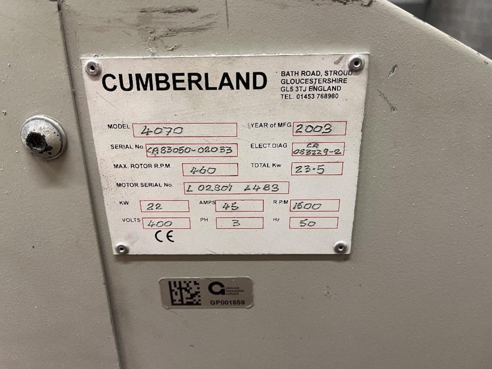 CUMBERLAND plastic regrind machine - Bild 9 aus 28