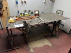 Welders steel bench with fitted vice