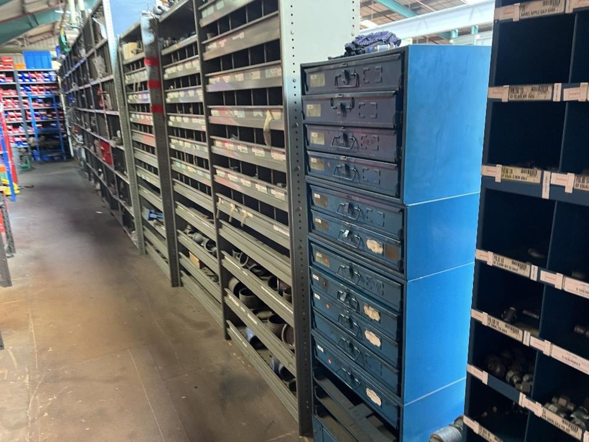 Contents of mezzanine floor containing large range of machine spare parts and consumables - Image 31 of 47