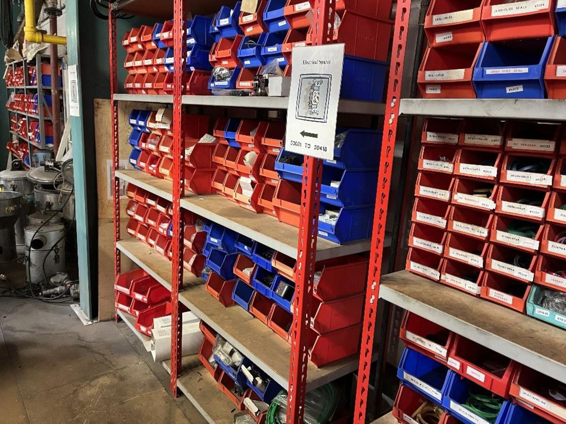 Contents of mezzanine floor containing large range of machine spare parts and consumables - Image 45 of 47