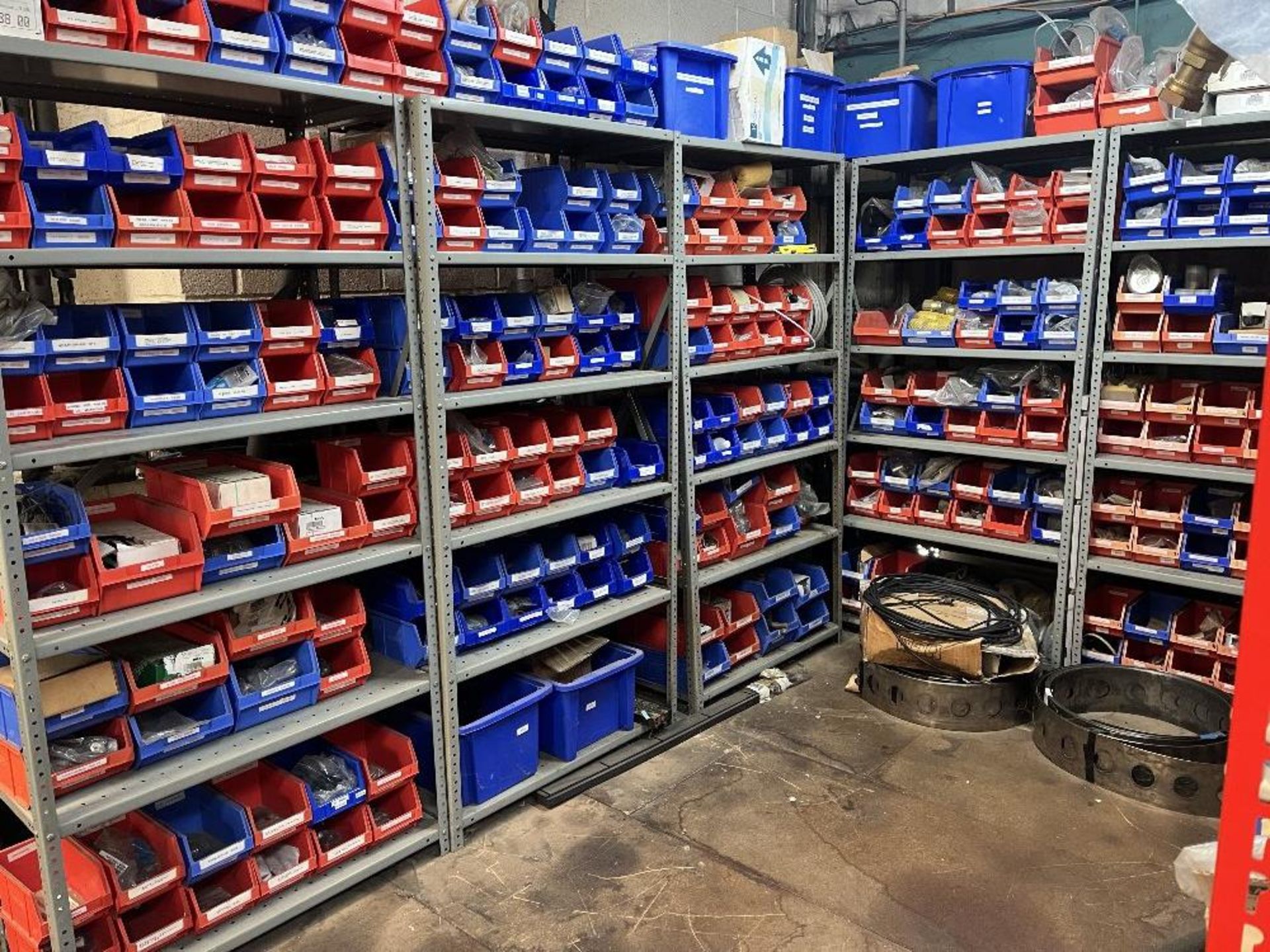 Contents of mezzanine floor containing large range of machine spare parts and consumables - Image 17 of 47