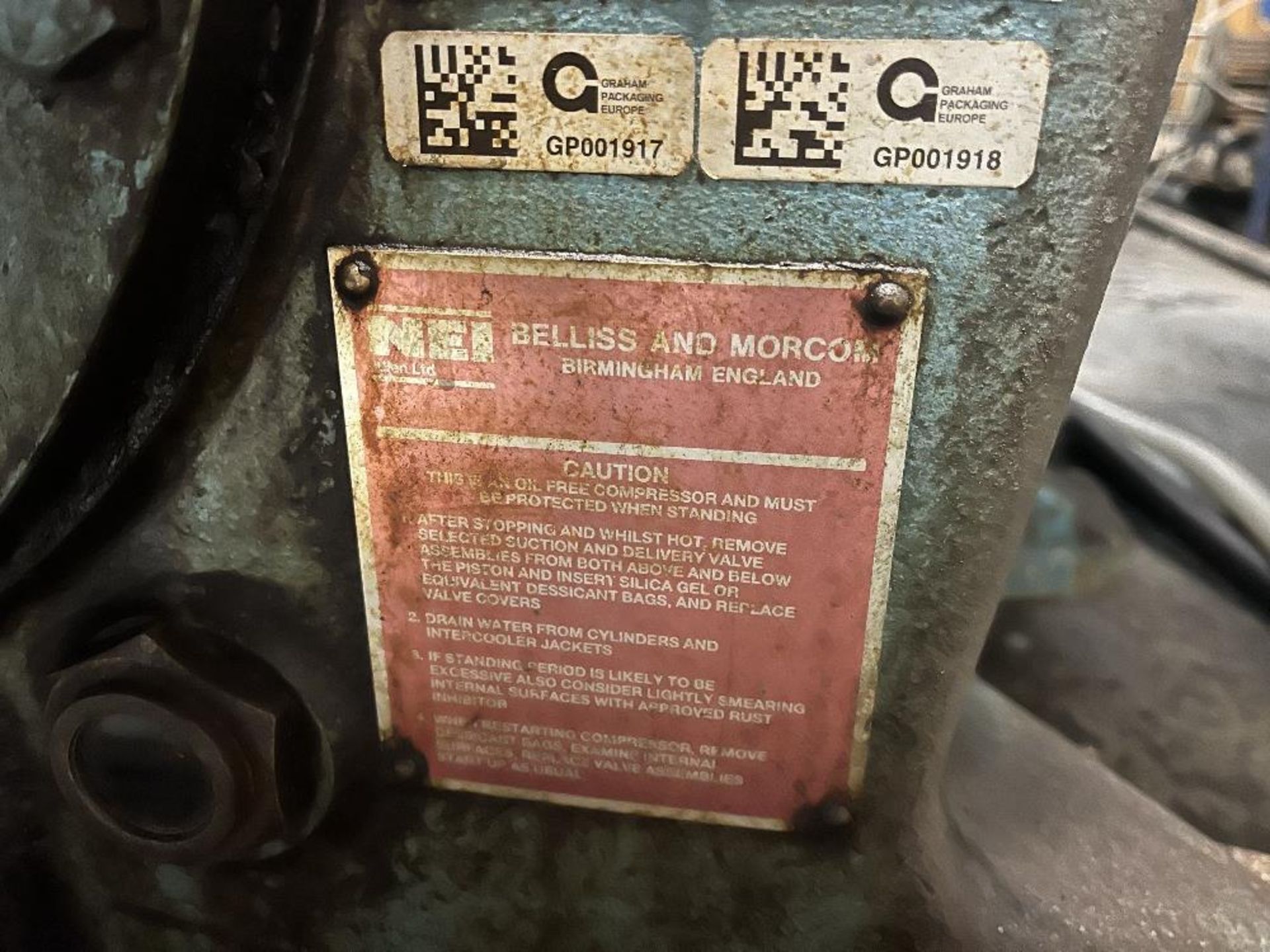 Belliss & Morcom Type VH9H3N twin head rotary compressor - Image 8 of 9