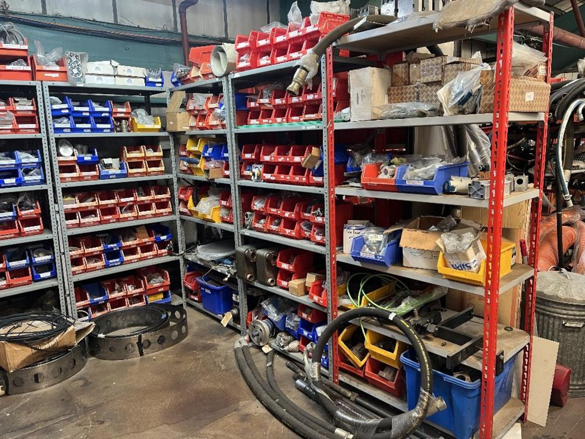 Contents of mezzanine floor containing large range of machine spare parts and consumables - Image 19 of 47