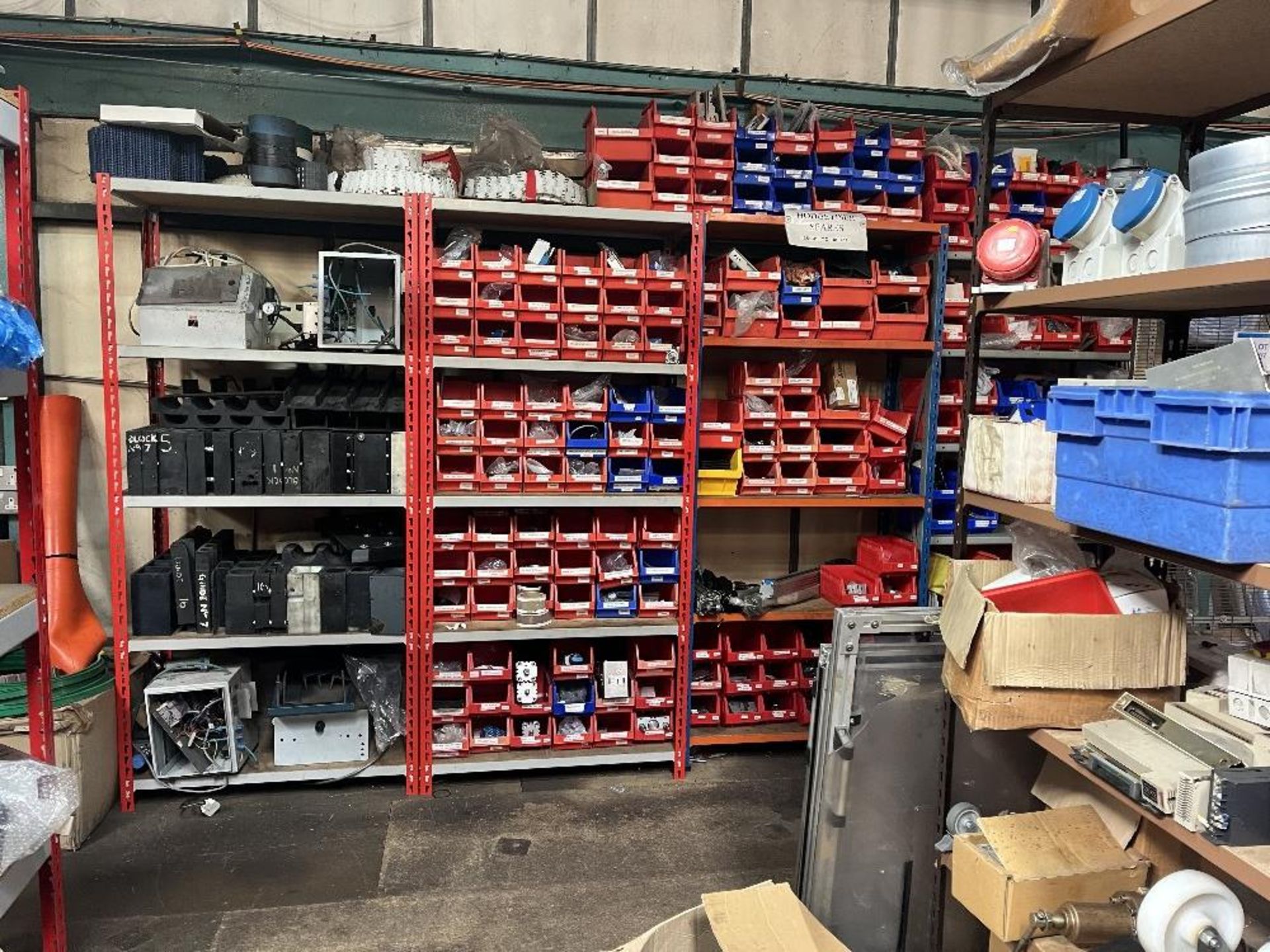 Contents of mezzanine floor containing large range of machine spare parts and consumables - Image 8 of 47