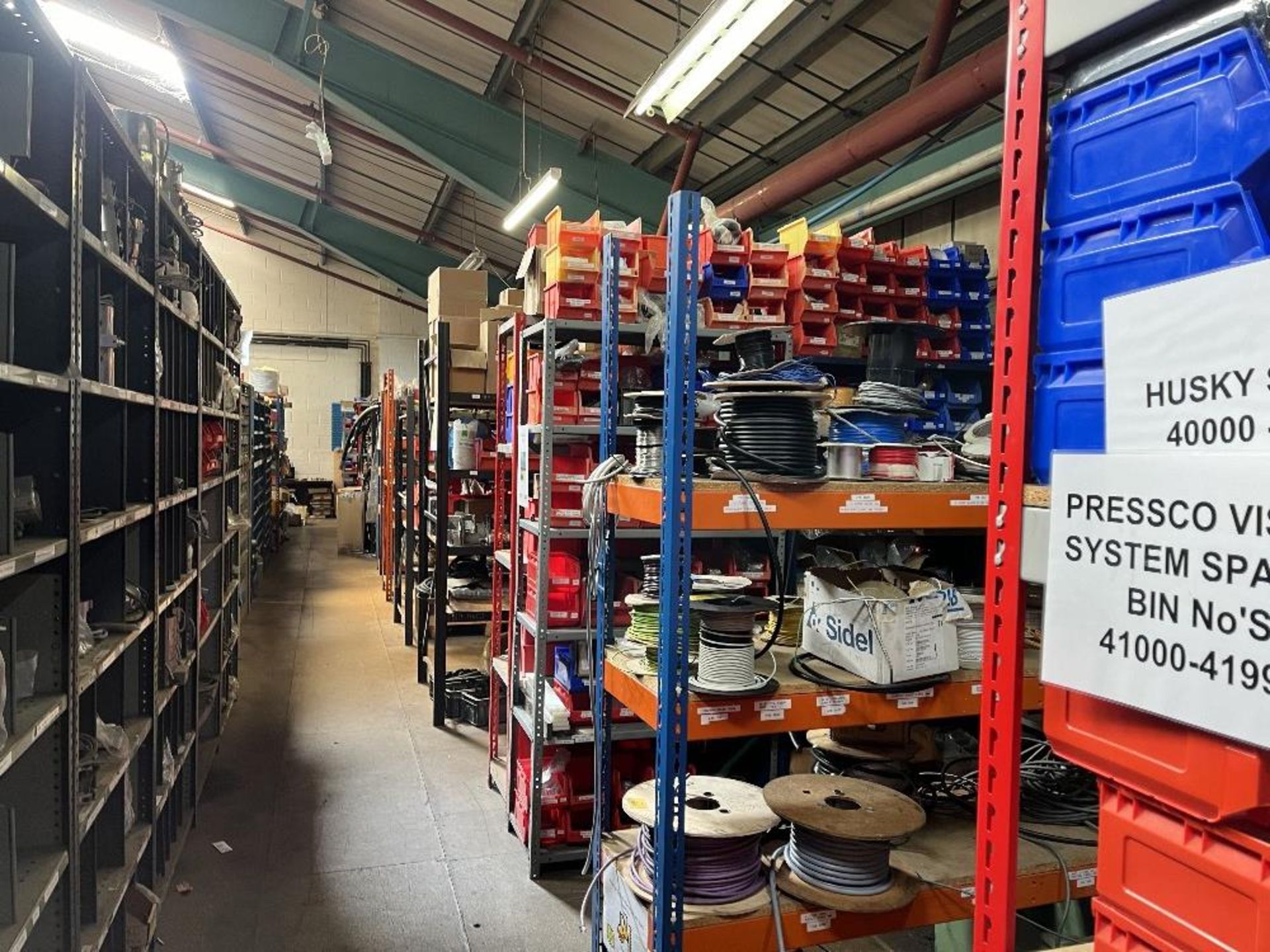 Contents of mezzanine floor containing large range of machine spare parts and consumables - Image 6 of 47