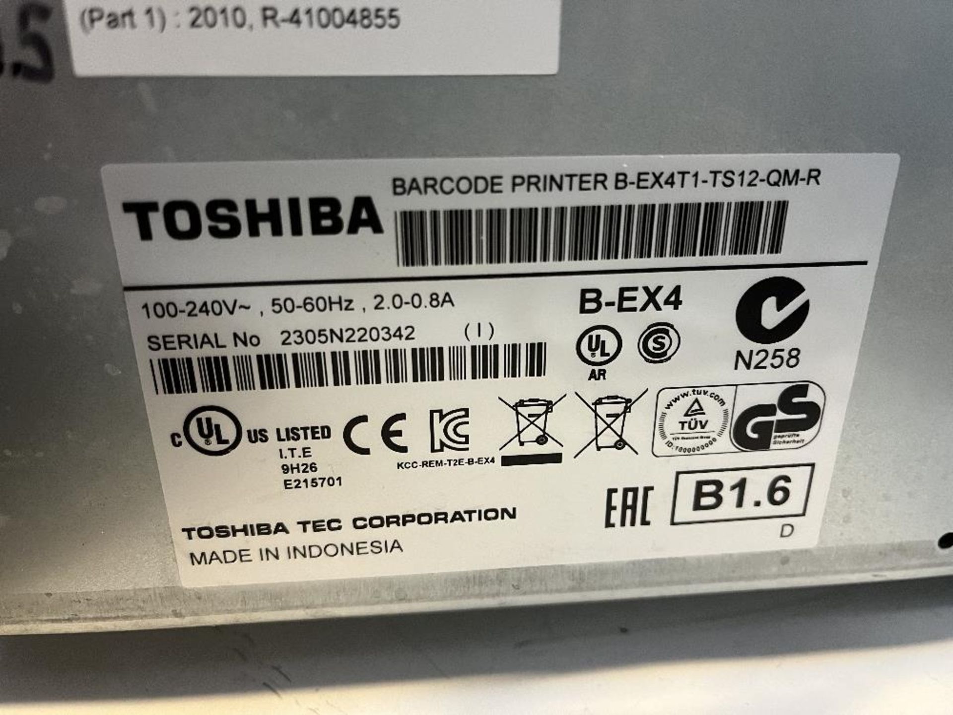 (2) Toshiba barcode printer - Image 4 of 5