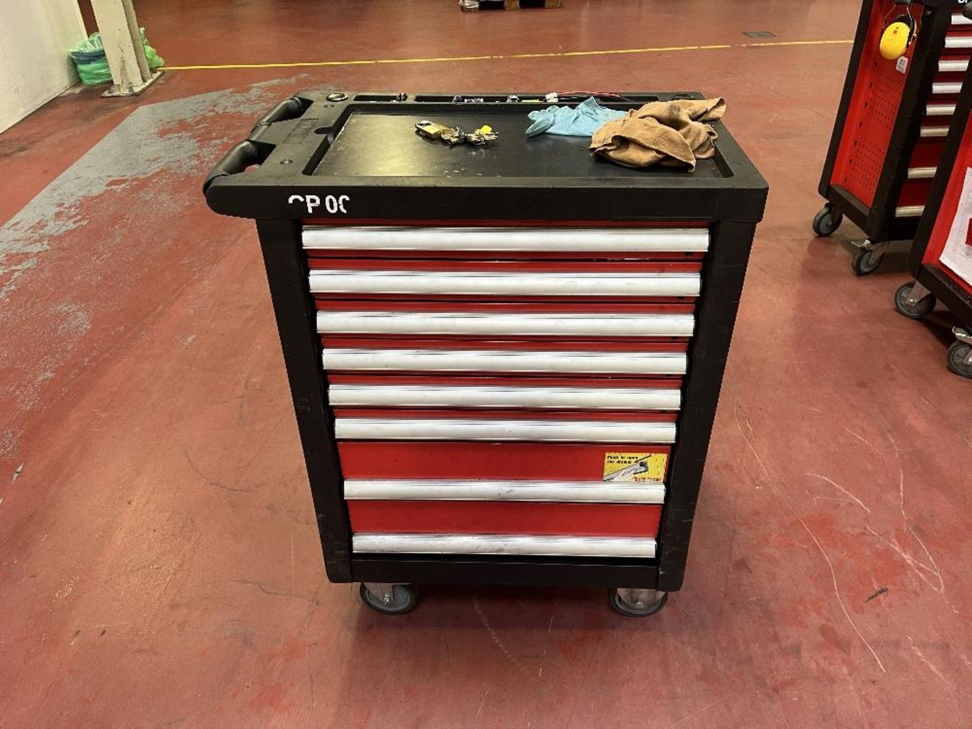 Mobile 8 drawer tool cabinets with contents