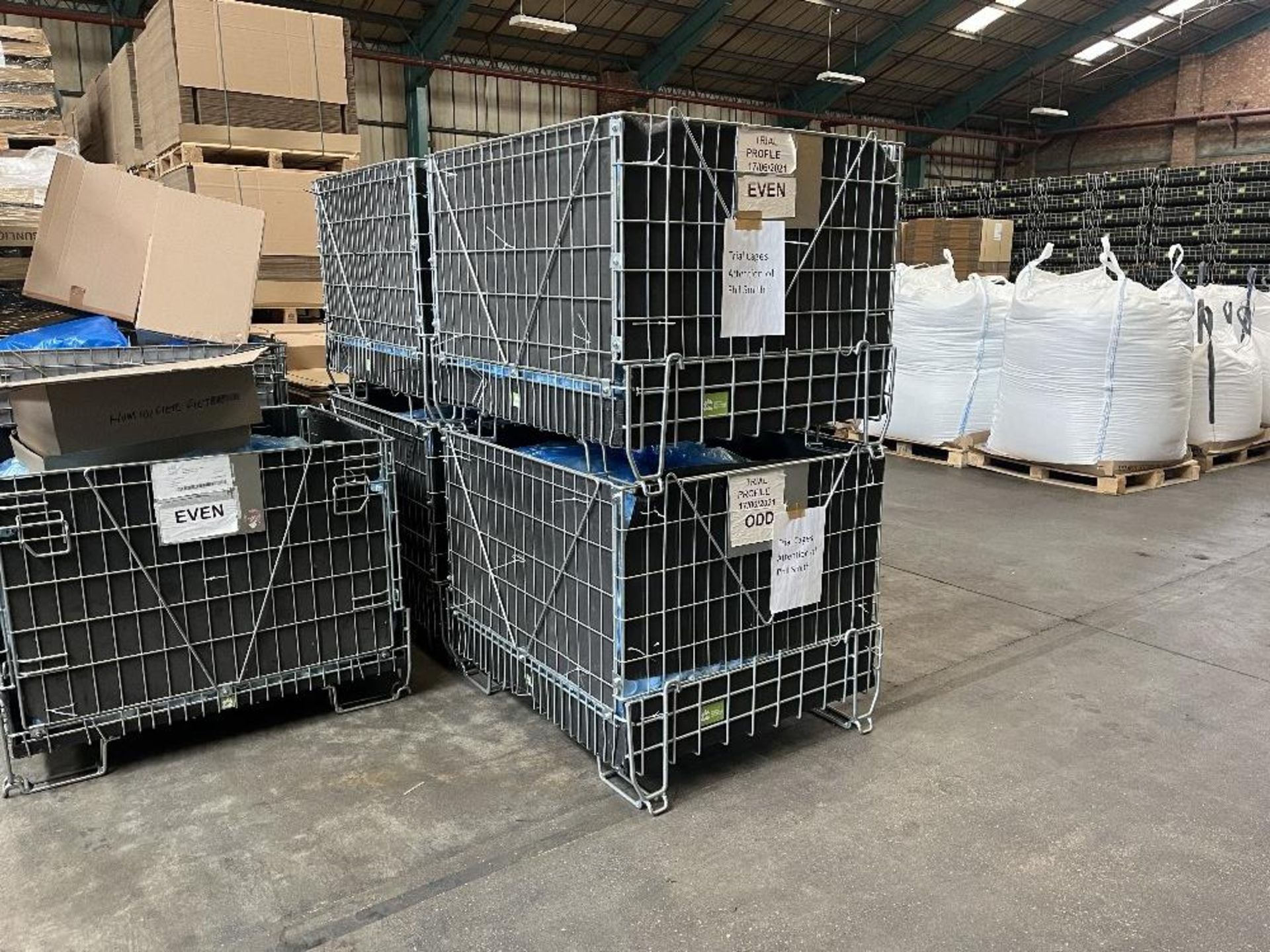 (50) Steel framed black folding pallet cage 1000 x 1200 x 950