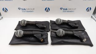 (4) Shure SM58 Dynamic Vocal Microphones with Clips