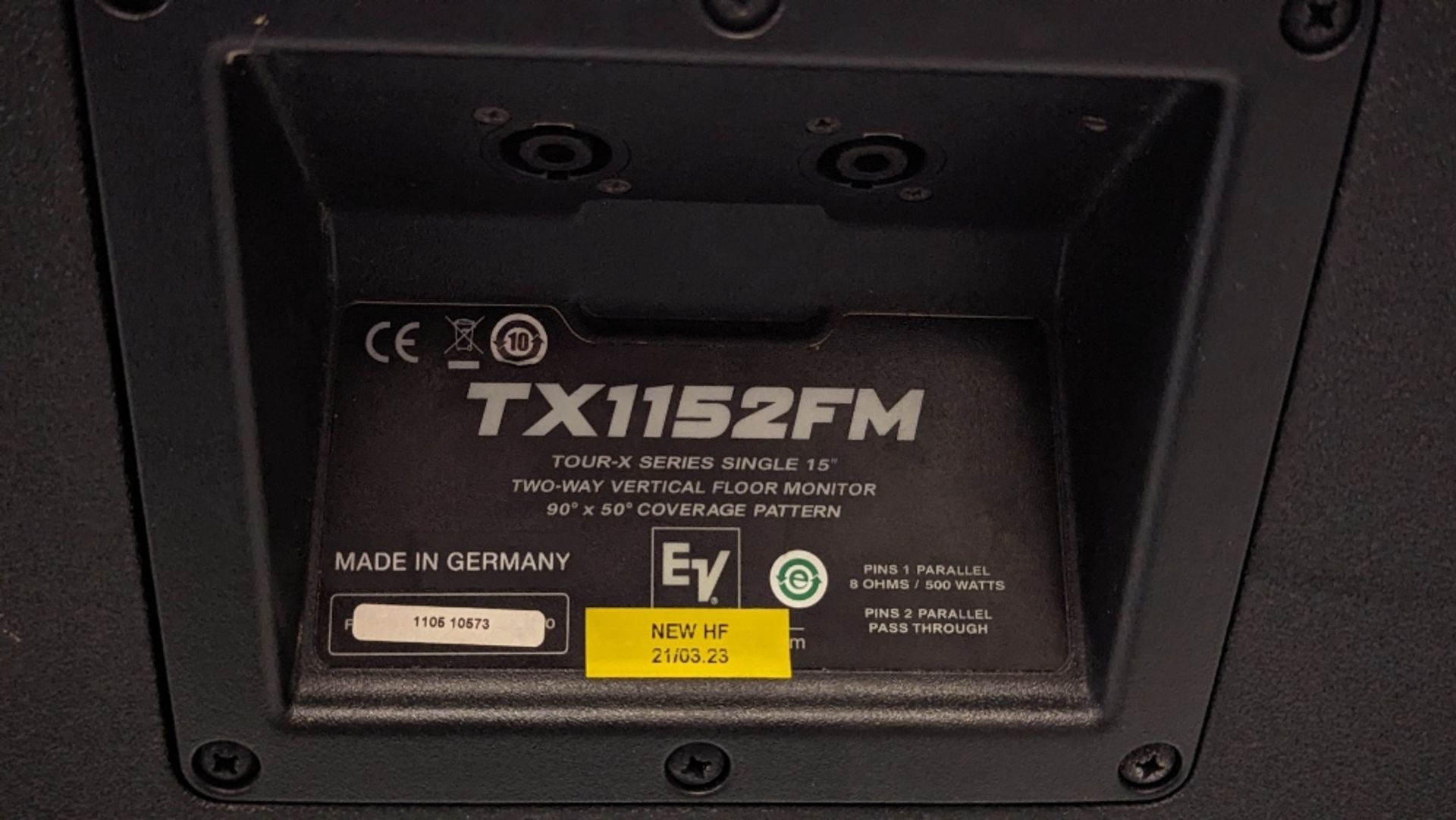 (2) Electro-Voice TX1152FM Floor Monitor Speakers - Image 5 of 6