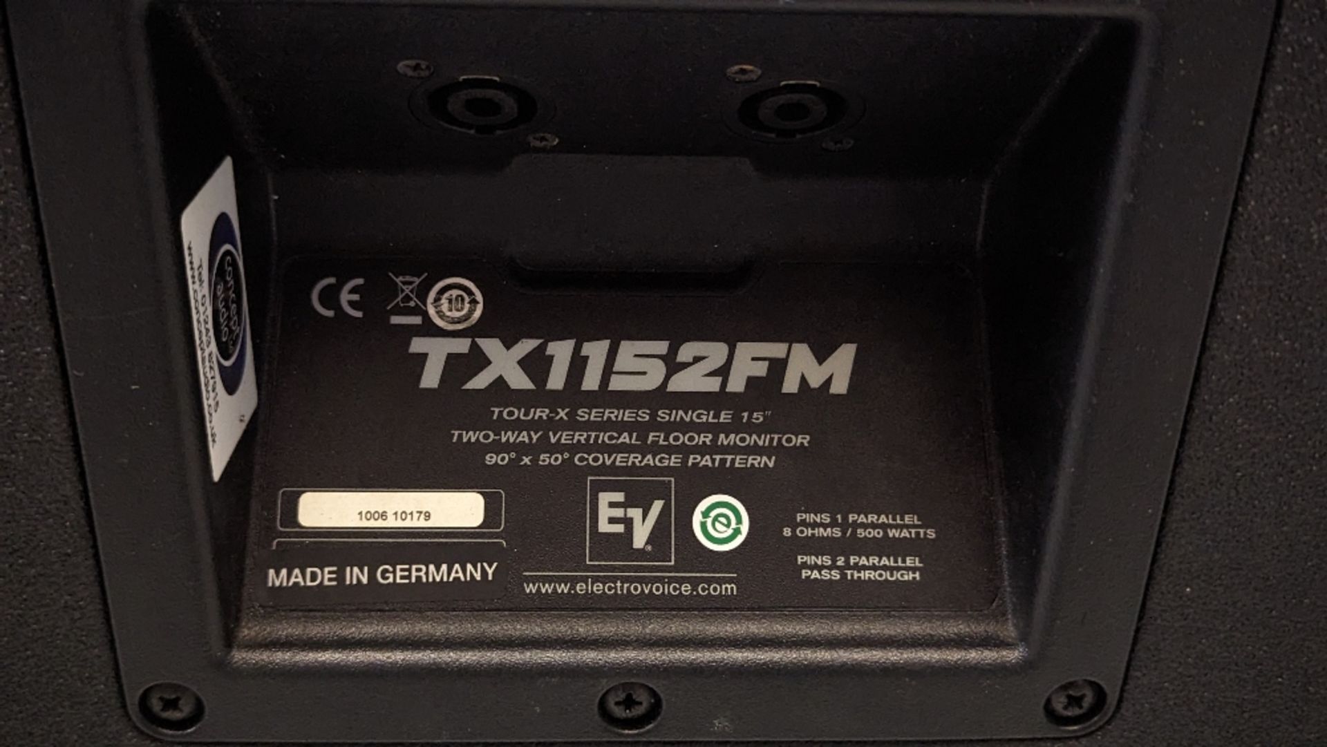 (2) Electro-Voice TX1152FM Floor Monitor Speakers - Image 4 of 6