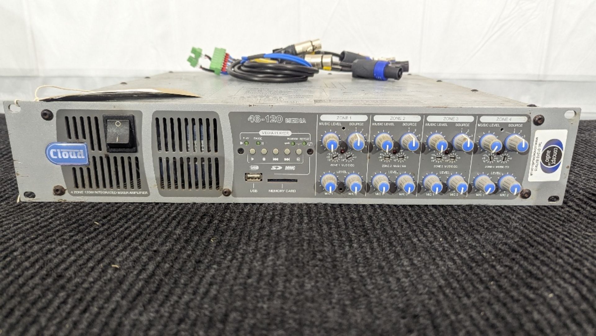 Cloud 46-120 Media 4-Zone 120W Integrated Mixer Amplifier - Image 2 of 4