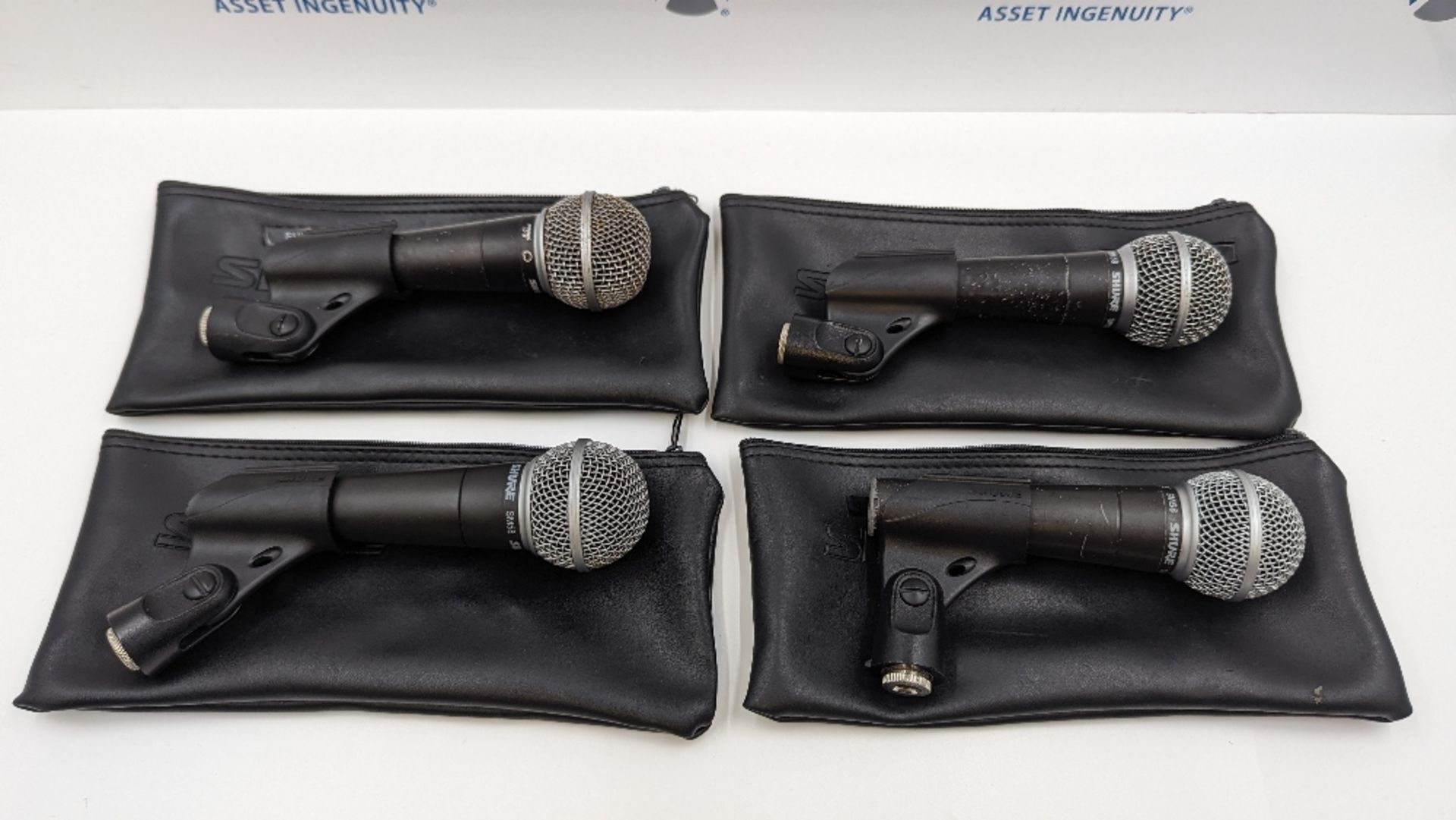 (4) Shure SM58 Dynamic Vocal Microphones with Clips - Image 2 of 3
