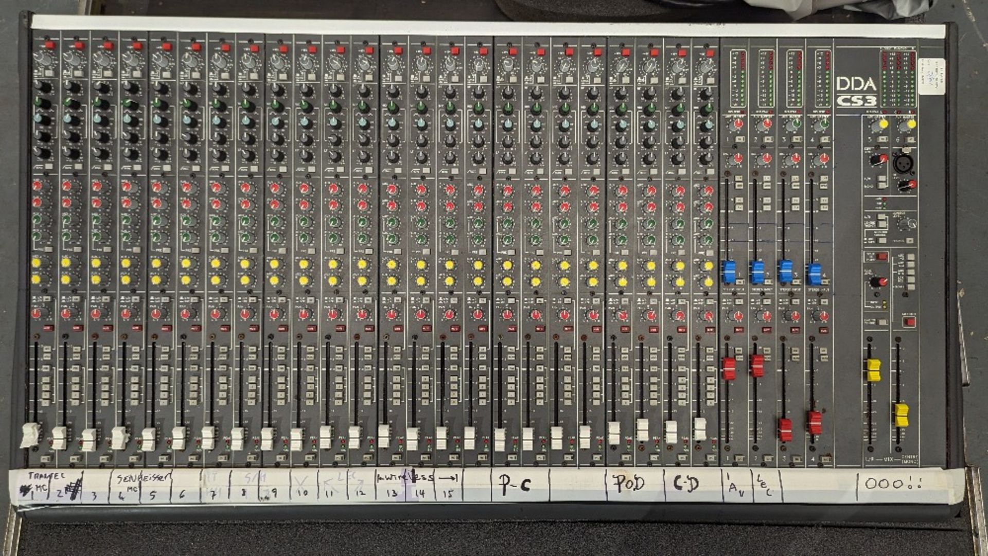 DDA CS3 Mixing Desk Console & (2) DDA PSU350 Power Supply's - Image 5 of 9