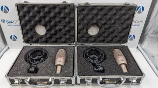 (2) AKG C3000B Condenser Microphones with (2) AKG H-85 Shockmounts