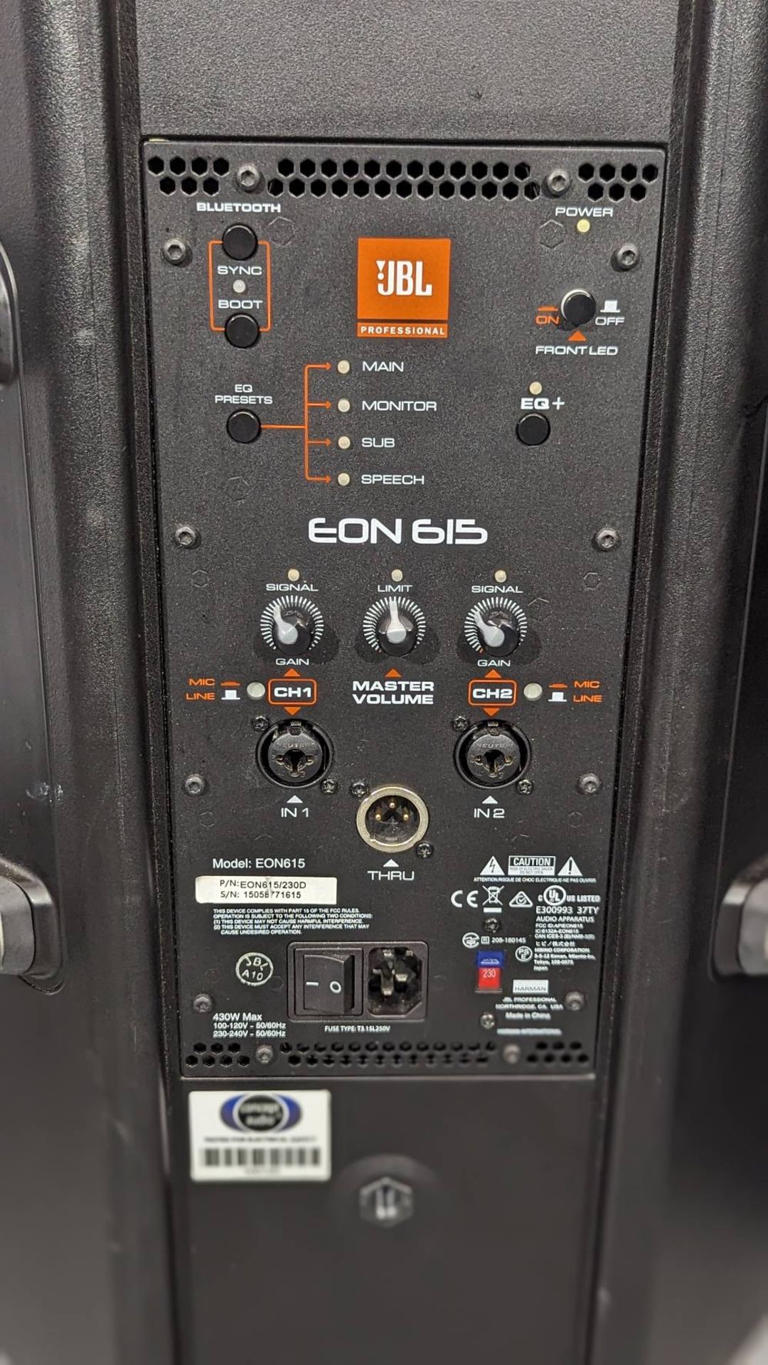 JBL PA Sound System - (2) JBL EON 615 Speakers, (2) JBL EON 618 Subs & Associated Equipment - Image 8 of 10