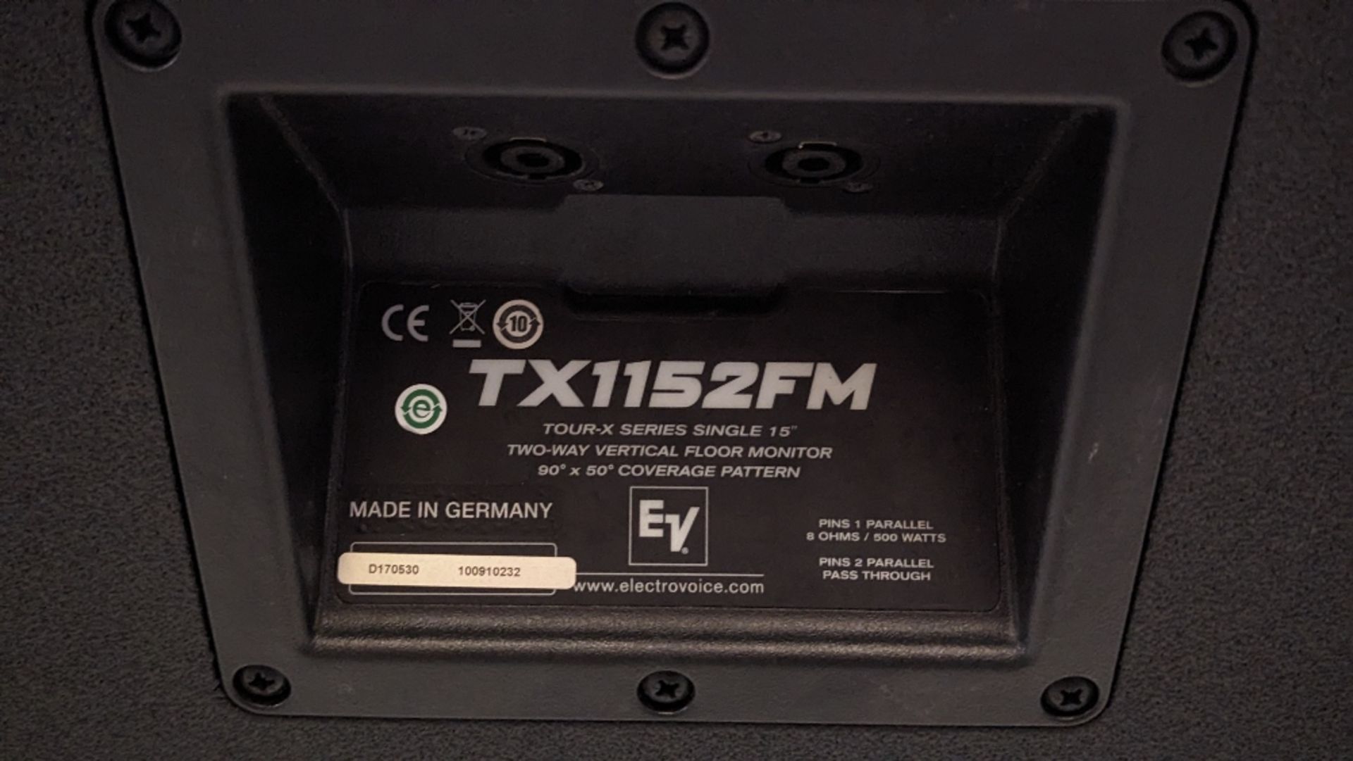 (2) Electro-Voice TX1152FM Floor Monitor Speakers - Image 5 of 7