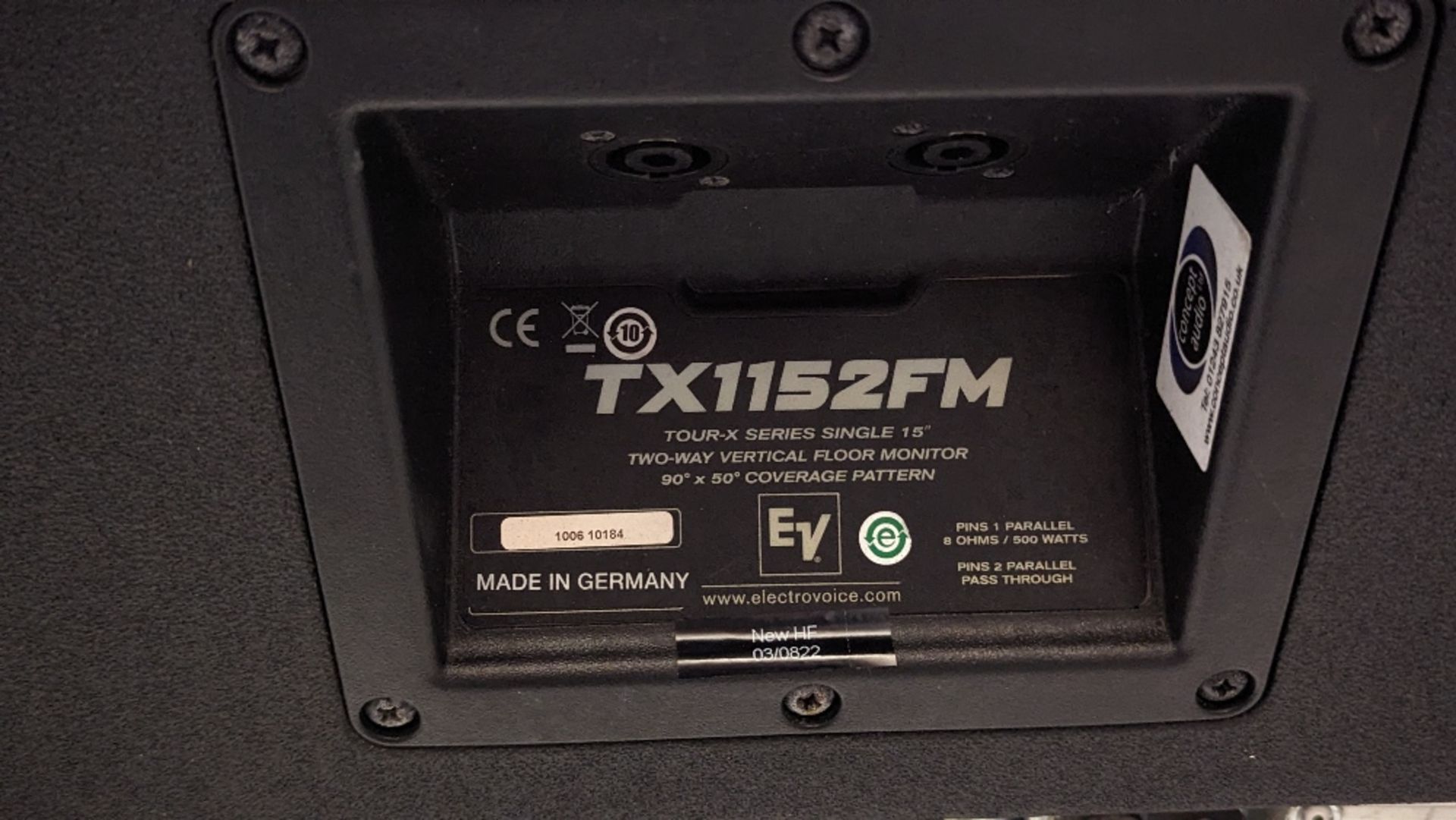 (2) Electro-Voice TX1152FM Floor Monitor Speakers - Image 6 of 7