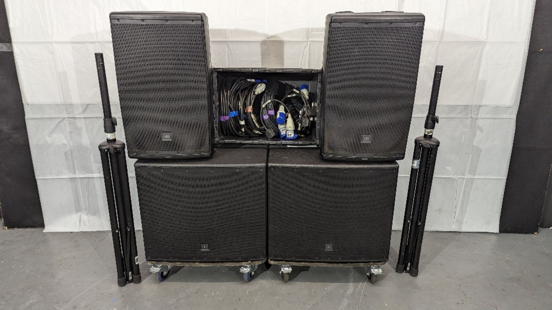 JBL PA Sound System - (2) JBL EON 615 Speakers, (2) JBL EON 618 Subs & Associated Equipment - Image 2 of 10
