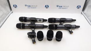 (4) Sennheiser EW300 G3 Handheld Microphones with (2) E835 Spare Capsules & (1) 945 Spare Capsule