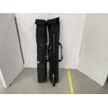 (8) Black Speaker Stands with Padded Bags