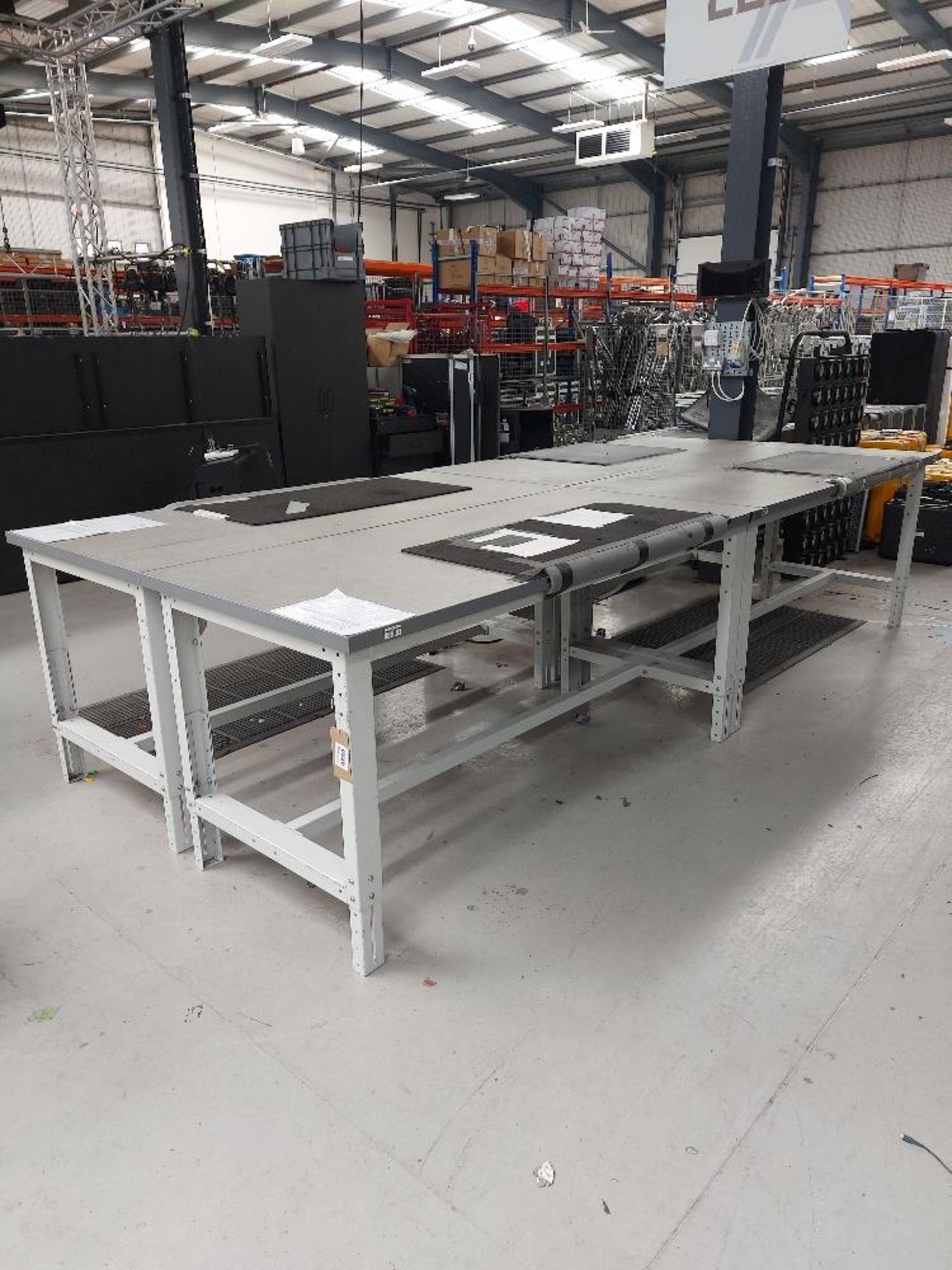 (4) Steel Framed Height Adjustable Workbenches