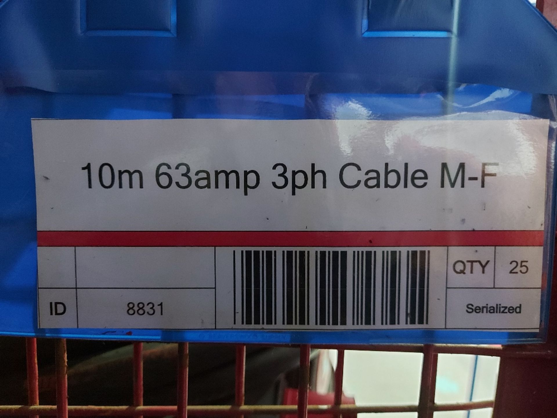 Large Quantity of 10m 63amp 3ph Cable M-F with Fabricated Steel Stillage - Image 3 of 3