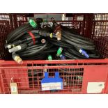 Large Quantity of 10m 5 Core Powerlock Cable Set M-F with Steel Fabricated Stillage