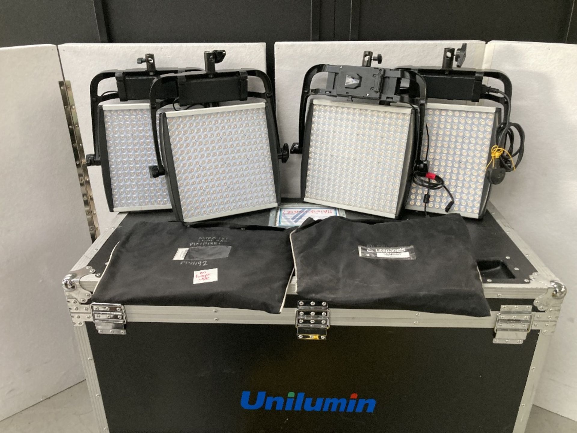 (4) Litepanels Astra 1x1 LED Panel Kits & Anton Bauer Battery Adaptors