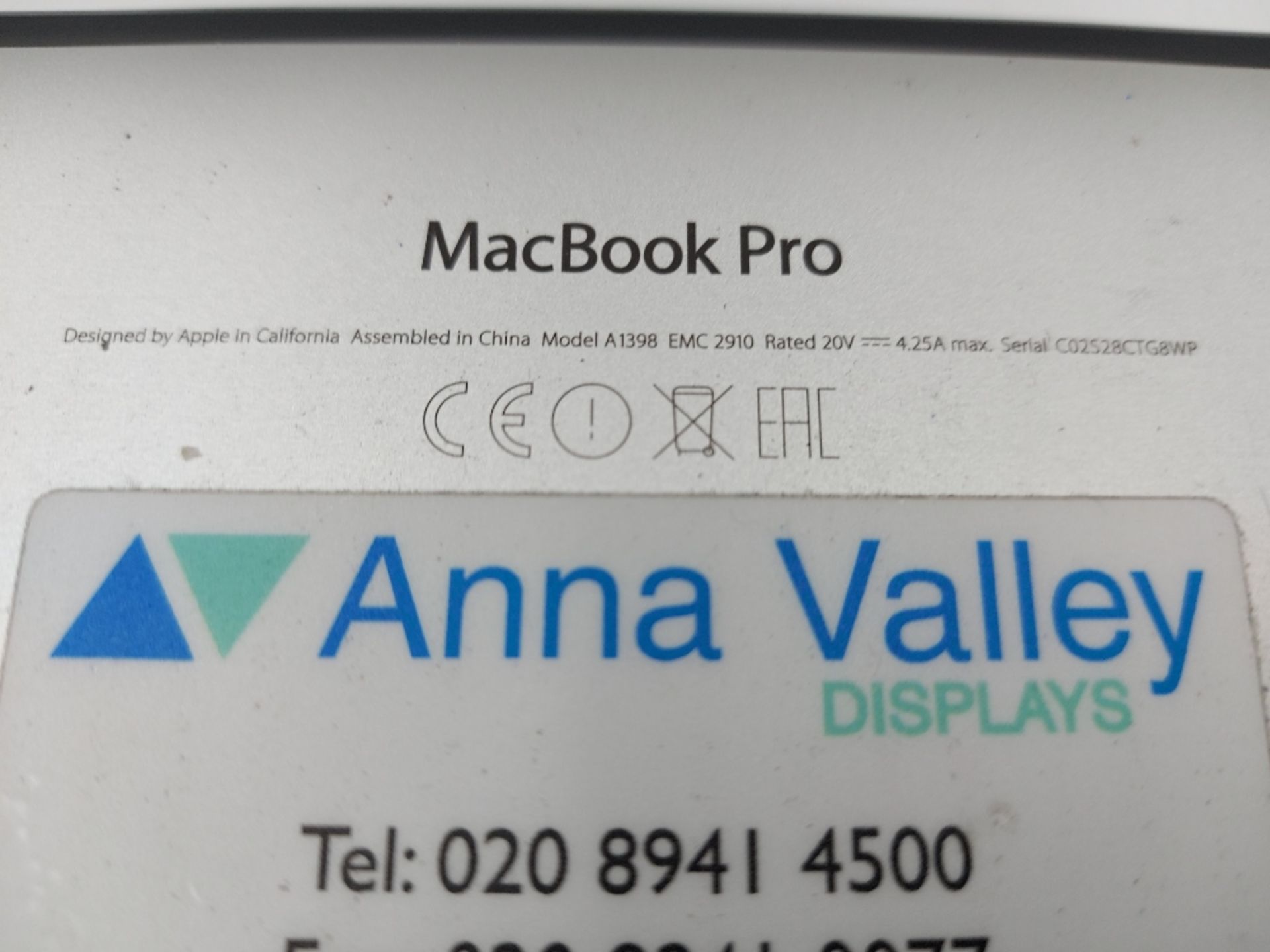 Apple 15'' MacBook Pro A1398 Pro Retina with Peli Case - Image 7 of 10