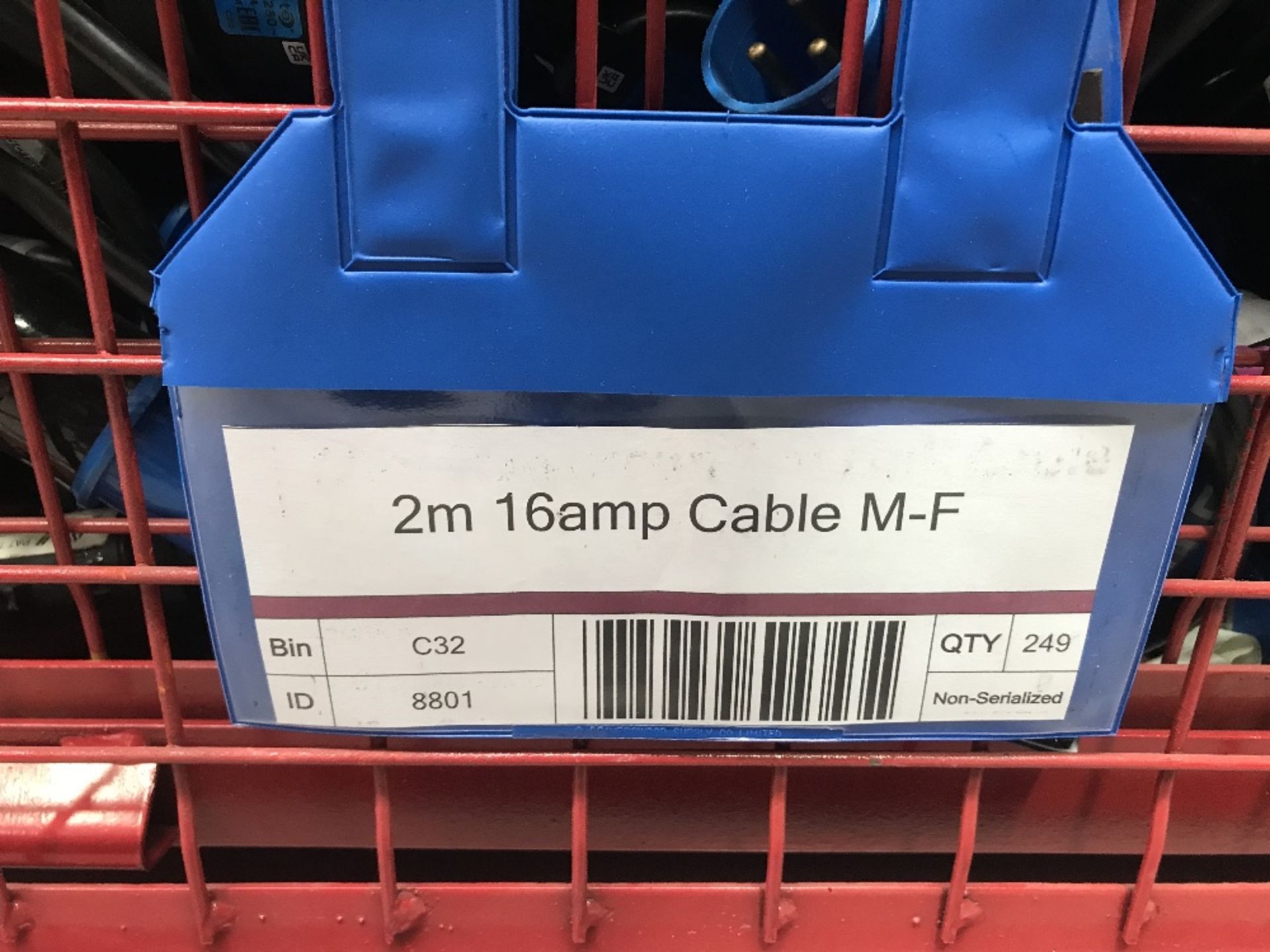 Large Quantity of 2m 16amp Cable M-F with Steel Fabricated Stillage - Image 2 of 2